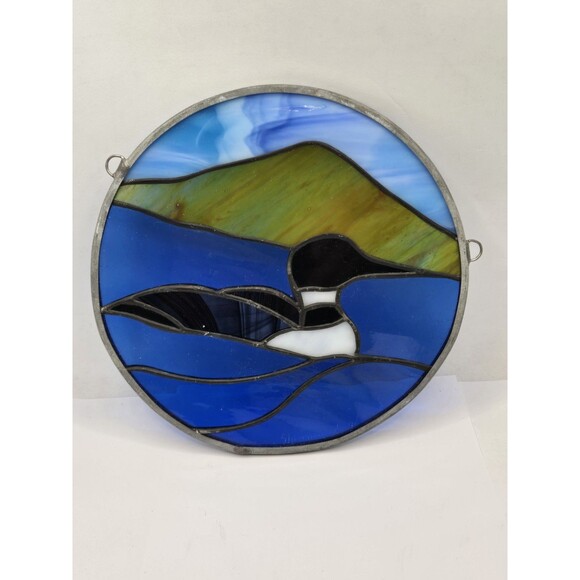 VINTAGE HAND CRAFTED Duck WALL / Window Hanging LEADLIGHT Signed - Picture 2 of 5